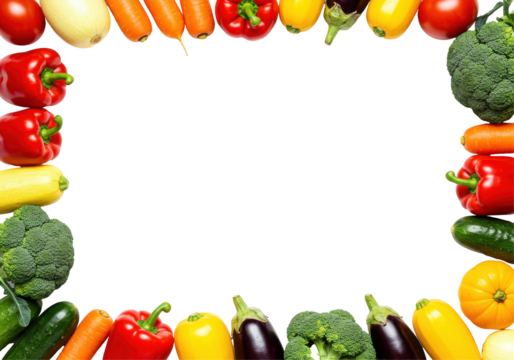 Colorful vegetable border frame