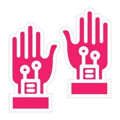 Wired Gloves Icon Style