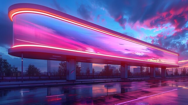 Futuristic billboard marketing display featuring Outdoor Advertising Advertising Billboard hyper realistic style white background designed showcase Advertising Effectiveness of Advertising LED