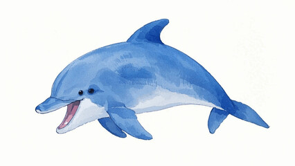 Oceanic brush dolphin smile happy isolated watercolor vector illustration svg 
