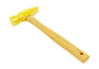 Golden hammer with wooden handle