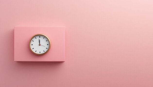 Timely reminder stylish clock design in a minimalist pink setting digital photography modern aesthetic close-up perspective interior decor inspiration