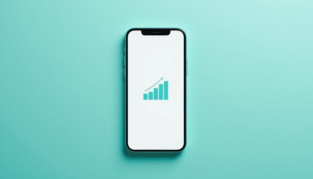 Mobile app growth analytics digital workspace infographic minimalist design top view performance measurement