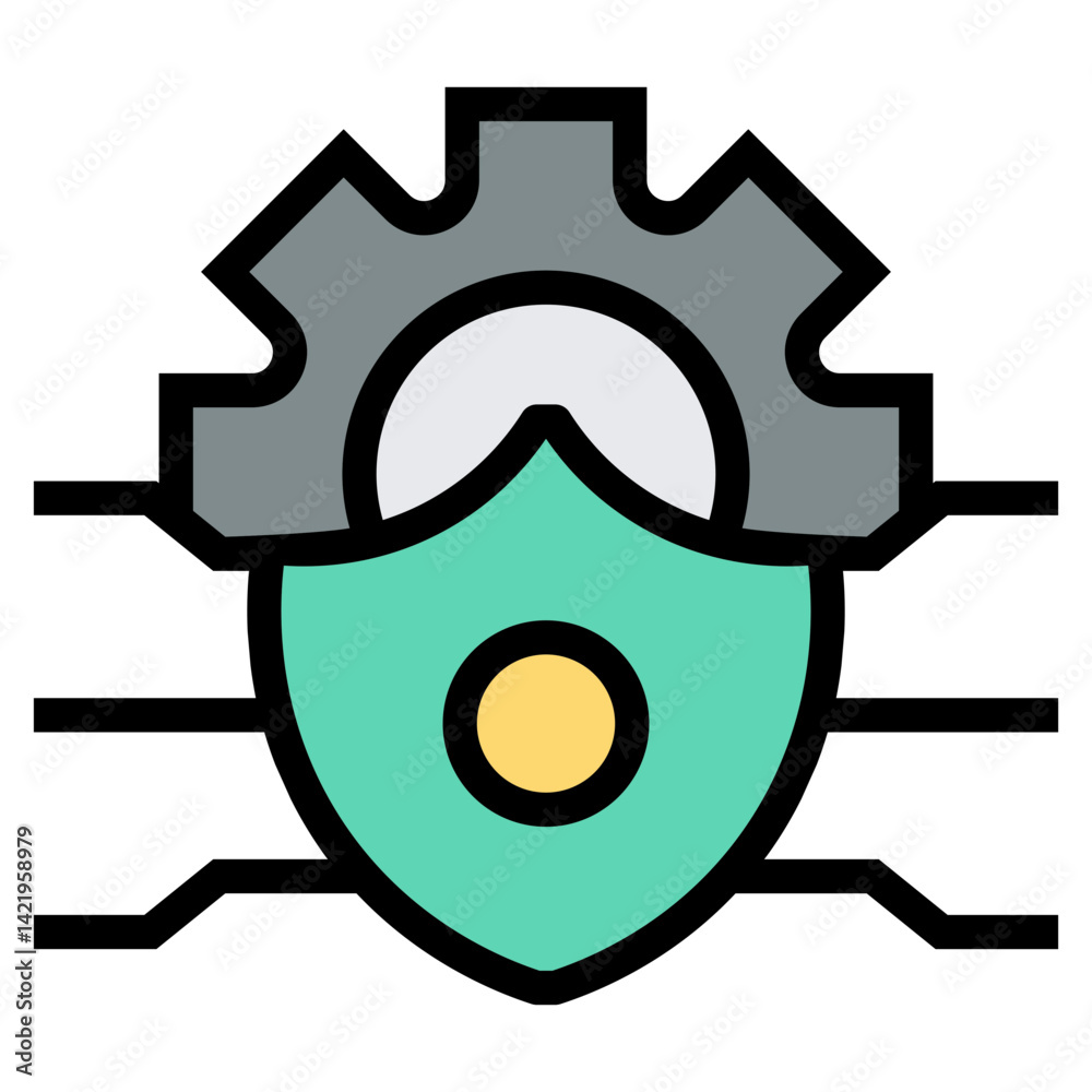 Poster cyber security vector icon