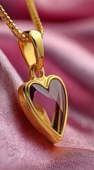 Heart-shaped pendant on a gold chain