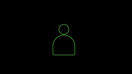 User line icon inside circle, user information icon