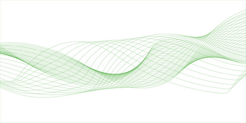 .Abstract dark green futuristic blend waves lines technology background and sound wave lines on white background e. frequency flow business stripe gradient white vector technology template . 