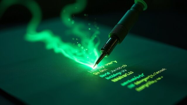 Artistic green brushstroke pattern