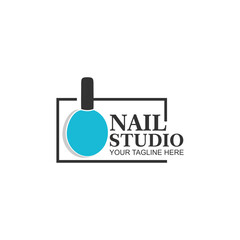nail logo design for salon or nail studio with creative illustration