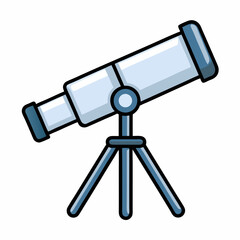 Minimalist flat color Telescope Graphic vector Illustration.