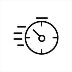 stopwatch , clock line icon vector on white background.