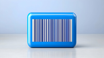 Blue Rectangular Barcode 3D Render