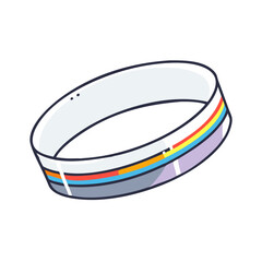 Wristband with rainbow pride colors