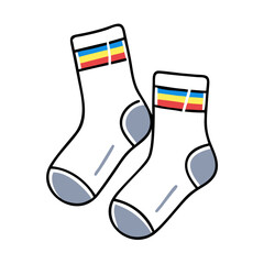 Socks with rainbow stripes