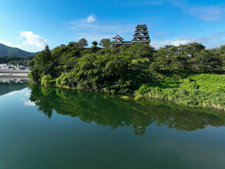Fototapeta premium 愛媛県大洲市 肱川から見た大洲城