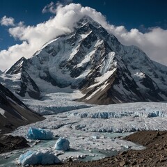 A time-lapse view of K2, with clouds racing past its summit and shadows crawling across glaciers as the mountain stands immobile, ancient, and eternal.