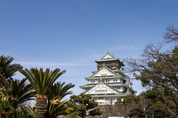 The osaka castle in the big castle and most famous in osaka japan