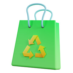 Eco-Friendly Green Shopping Bag with Recycling Symbol