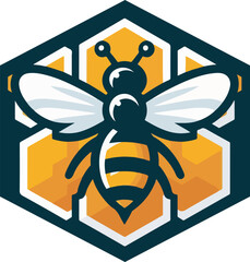 Honey Bee and Honeycomb Logo Set &ndash; Clean Vector Icons with Modern Organic Style