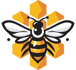 Honey Bee and Honeycomb Logo Set – Clean Vector Icons with Modern Organic Style