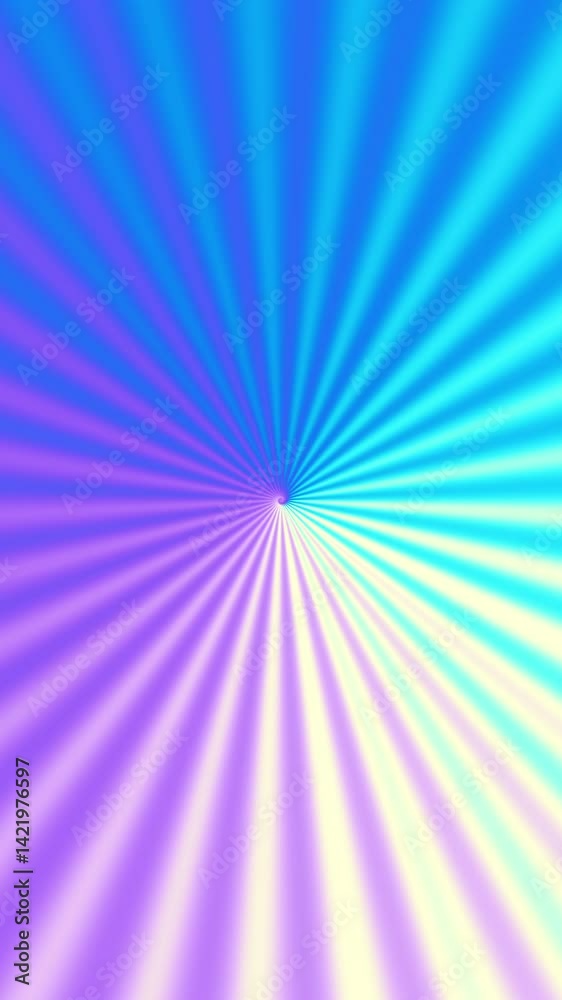 Poster 3d blue vertical background loop, festive twinkling gold glitter, sparkly rays move from the center,
