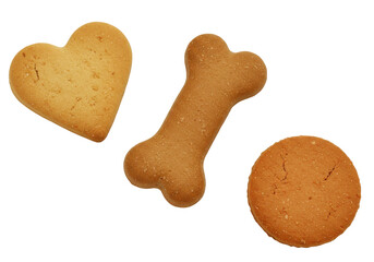 Dog treats, heart, bone, circle