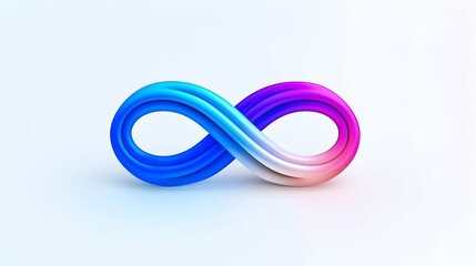 Fototapeta premium 3D Render of Colorful Infinity Symbol on White Background