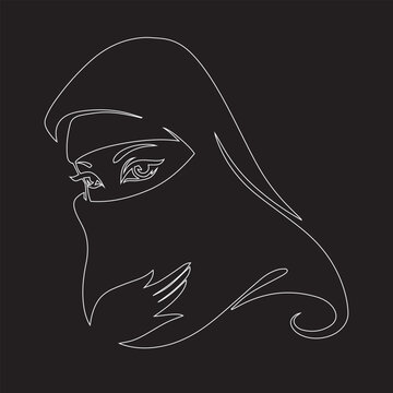 Muslim Woman Hijab Abaya Islamic Fashion Dress Muslim Clothin Hijab in Vector Art Hijab Illustration