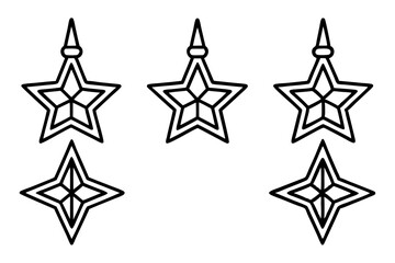 Obraz premium Geometric Star Ornament Vector Set