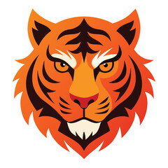 Stylized Tiger Head – Vector Animal Emblem for Branding