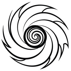 Cyclone Vector Illustration Storm Symbol Line Art