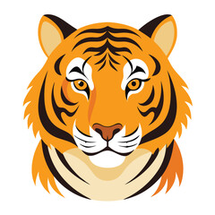 Aggressive Striped Tiger Mascot Design for Tattoo or Logo Use