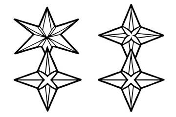 Geometric Star Ornament Vector Set