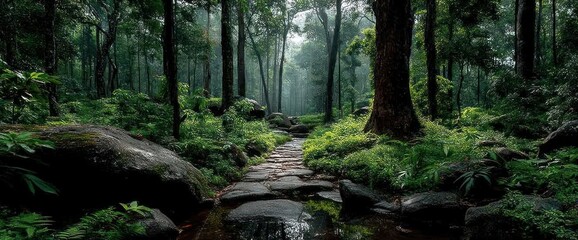 Obraz premium Lush Forest Path (1)