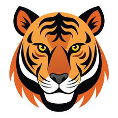 Aggressive Striped Tiger Mascot Design for Tattoo or Logo Use