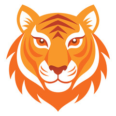 Aggressive Striped Tiger Mascot Design for Tattoo or Logo Use