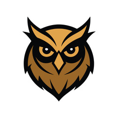 owl head mascot logo vector art illustration