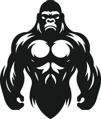 Strong gorilla vector silhouette