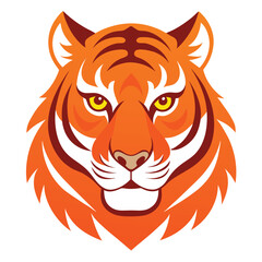 Tiger Face Mascot – Bold Wild Cat Head Vector Icon