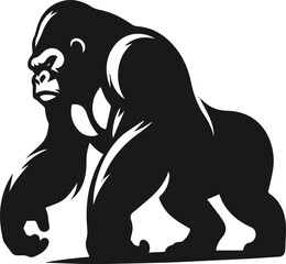 Strong gorilla vector silhouette