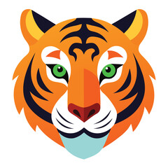 Fierce Tiger Head Logo – Wild Animal Vector Illustration