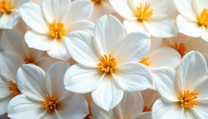 Fototapeta premium Close-up shot of pristine white petals on a seamless backdrop, visual, macro, background