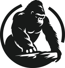 Strong gorilla vector silhouette