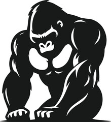 Strong gorilla vector silhouette
