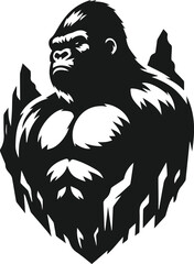 Strong gorilla vector silhouette