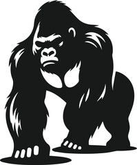 Strong gorilla vector silhouette