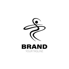 Gymnastic Logo. Gymnastic Logo Design. Gymnastic Logo Brand. Gymnastic Logo Vector Design Isolated on White Background