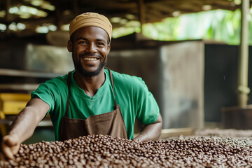 black man working in warehouse
