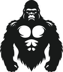 Strong gorilla vector silhouette