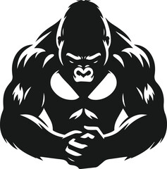 Strong gorilla vector silhouette